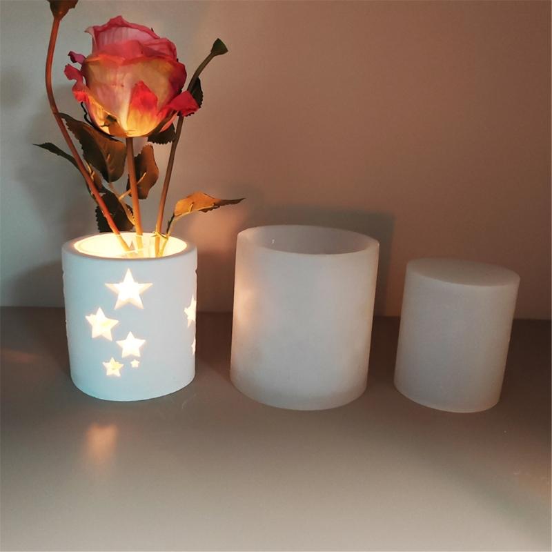 Stampi Portacandele a Forma Circolare Creativi Portacandele 3D Stampini in Silicone per Contenitori di Gioielli e Decorazioni per la Casa