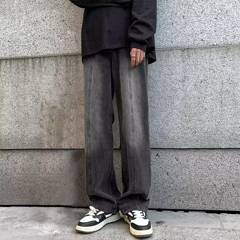American jeans men's gradual change retro high street trendy brand casual straight pants spring new vibe high street trousers