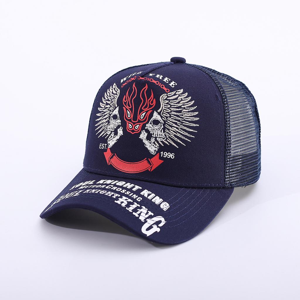 Pentagram Skull Mesh American Locomotive Cap Truck Driver Hat Breathable Baseball Cap
