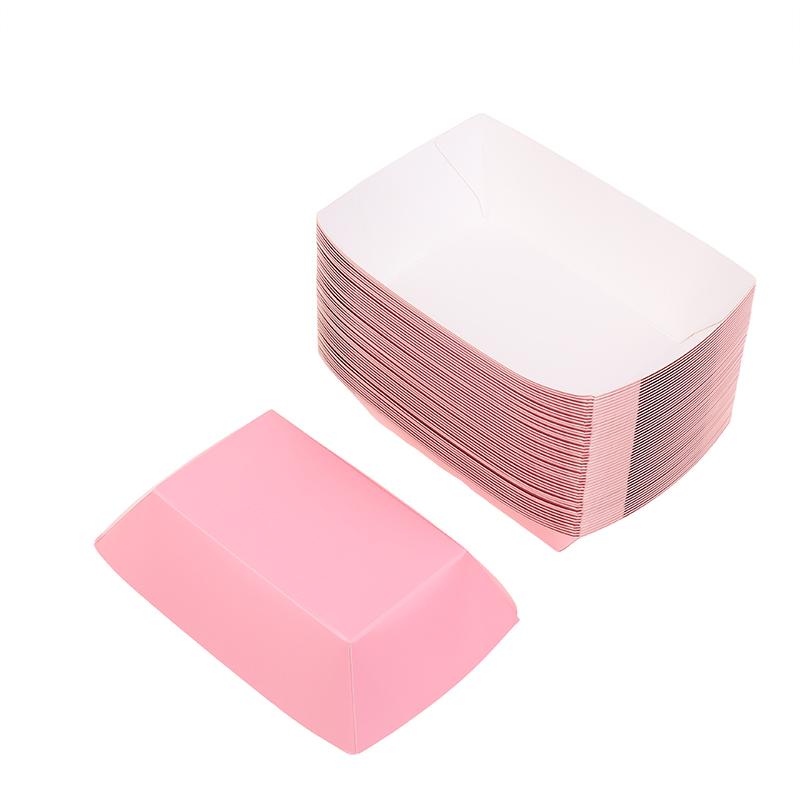 New 50Pcs Colorful Paper Food Boat Trays Disposable Paper Boats Containers Mini Kraft Food Serving Tray Boats Birthday Wedding