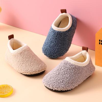 Calzini da pavimento di peluche per bambini, Scarpe per uomo e donna, Suola antiscivolo per bambini, Scarpe di cotone spesse per autunno e inverno, Pantofole di cotone da casa per interni