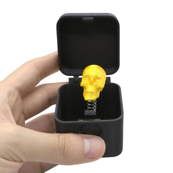 Halloween 3D Printed Skull Box Ornament Popping Skull In A