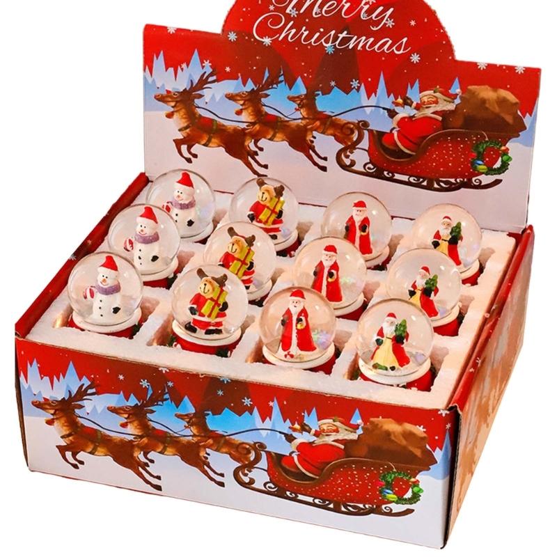 

12 шт. Рождественские светящиеся хрустальные шары, украшения, радианты, рождественские хрустальные шары, фигурки для сверкающего праздничного показа