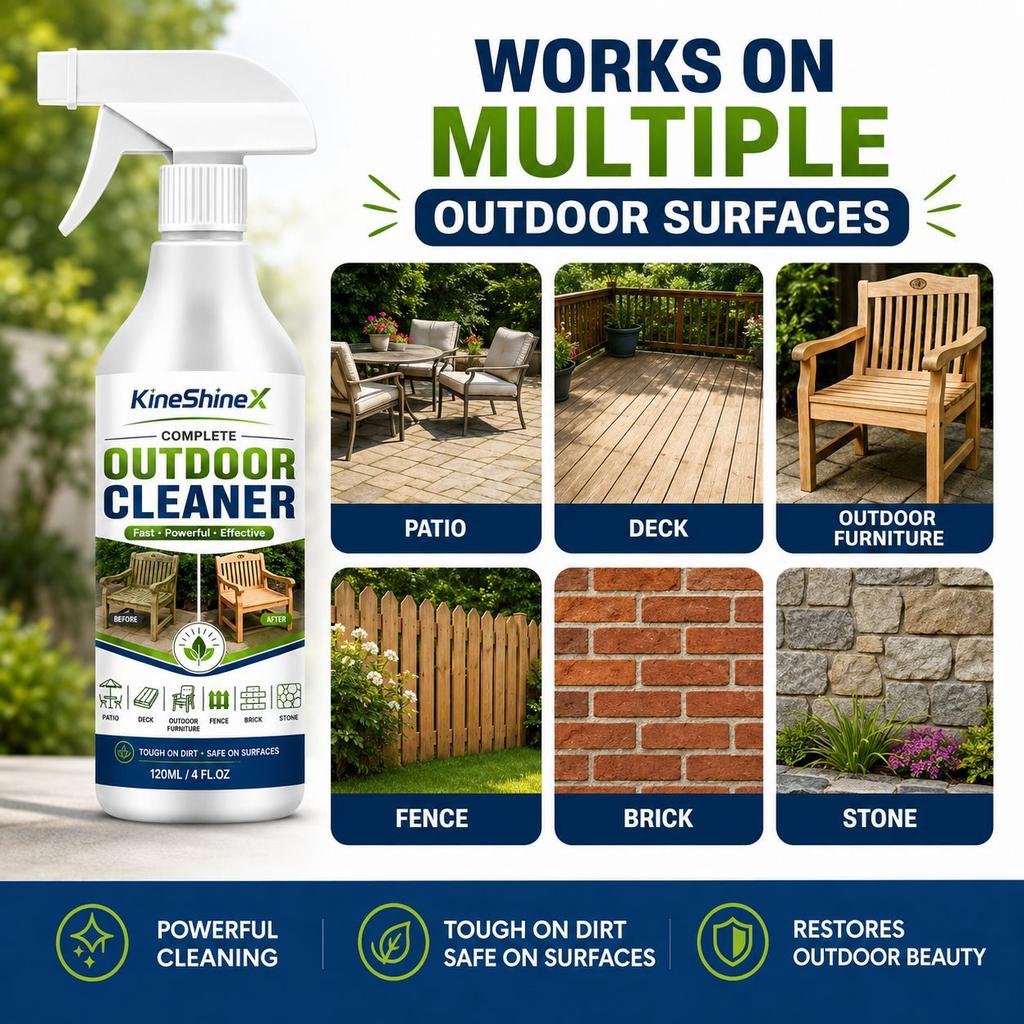 Outdoor Cleaner Spray Multi Surface Outdoor Cleaning Liquid For Patio Deck Furniture Fence Brick Stone