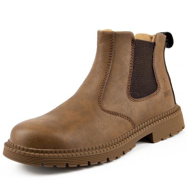 Winter Boots Mens Work  Boots Anti-Smash And Anti-Puncture Incredibles Work Boots Men  Shoes Steel Toe Chelsea Boots