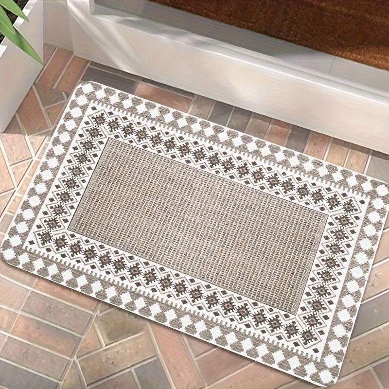 Bathroom Rugs Vintage Boho Bath Mats Light Grey Geometry Small Bath Mat Non Slip Washable Shower Rug For Home Decoration
