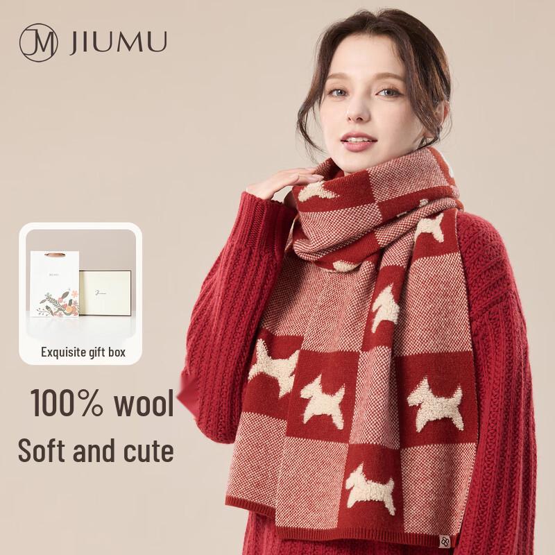 JIUMU Women's Pure Wool Scarf and Shawl