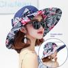 UV Protection Floral Collapsible Sunhat Bowknot Fisherman Hats Simple Sun Protection Cap  Outdoor
