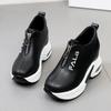 2025 Black Women Sneakers with Platform Wedge Sneakers Women Shoe Casual Lady Vulcanized Shoes White Height Increase Shoes Women