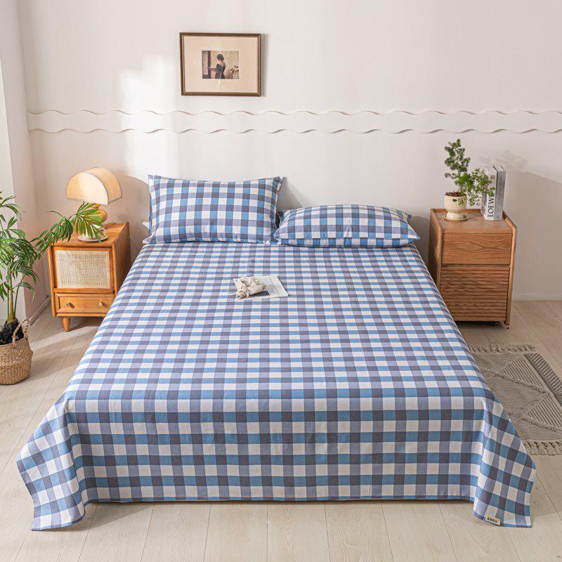 Striped Coarse Cloth Bed Sheet Set: Washable, Skin-Friendly, Cool Mat for Home & Dorm. Available In Single/Double Three-Piece Set.