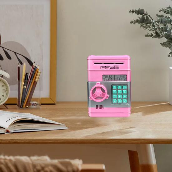 Children Piggy Bank ATM 4 Numbers Password Anti-crack Stable Structure Changeable Code Large Capacity Kids Money Saving Pot