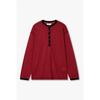 STUDIO TOMBOY Henley Neck STripe Long Sleeve T shirT 9106222221 