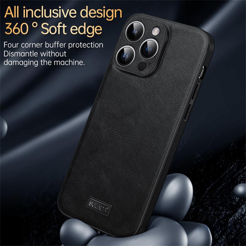 SULADA For iPhone 16 Pro Max Case PU Leather+TPU+PC Back Phone Cover