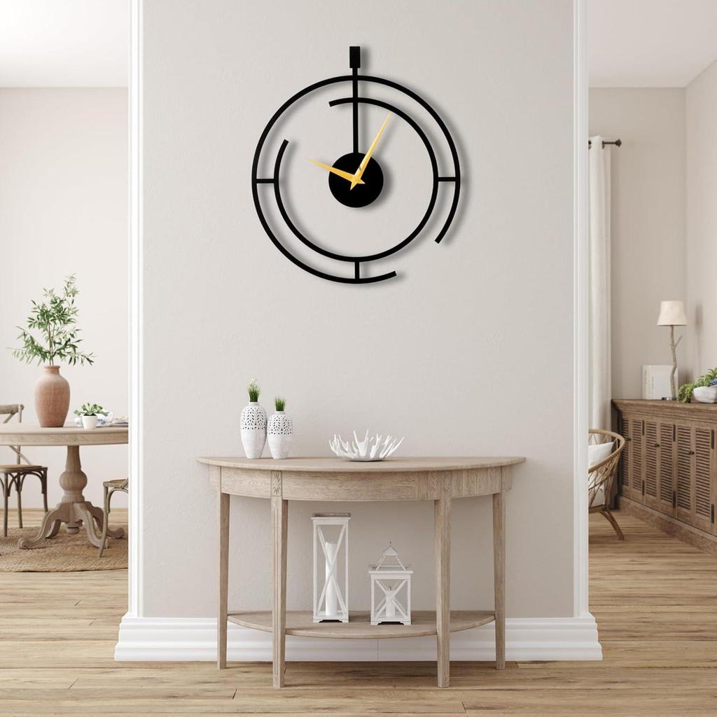 Analog Wall Clock for Home & Office | Big Size Stylish Latest Home Decor | (40 X 40 CM) | Black Color (Battery Included)