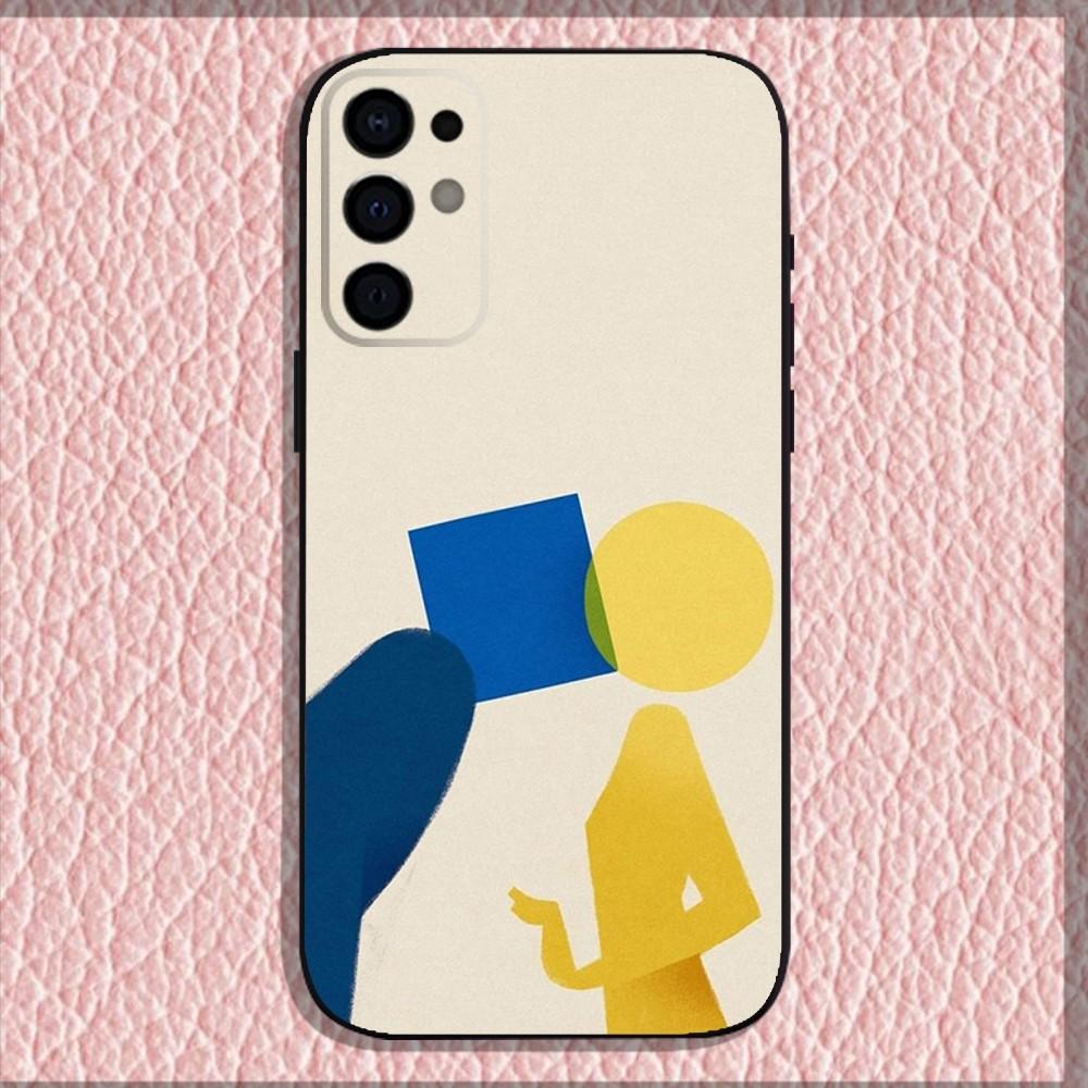 Geometric Bauhaus art Phone Case For Samsung S25,S24,S21,S22,S23,S30,Ultra,S20,Plus,Fe,Lite,Note,10,9,5G Black Soft Shell