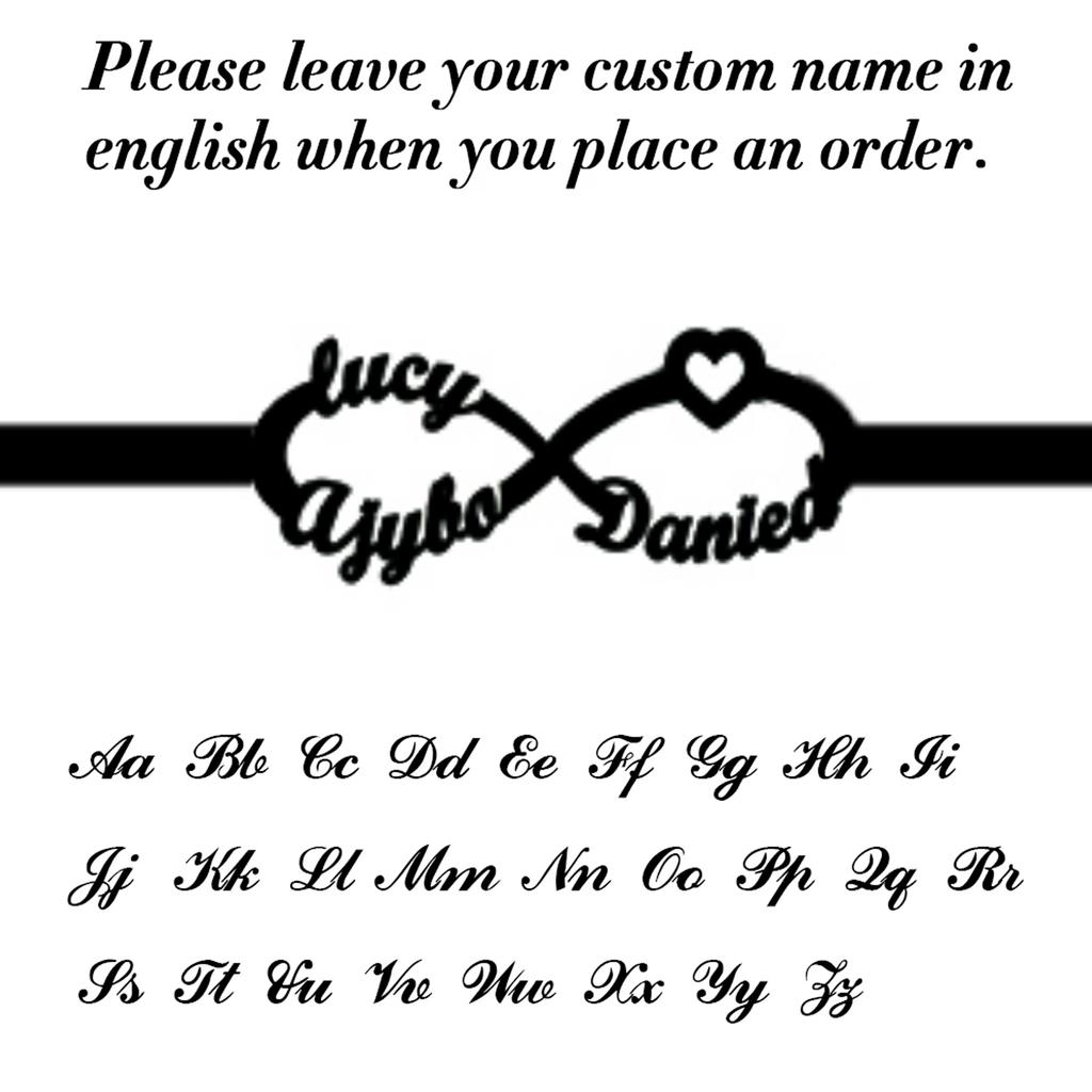 Lemegeton Custom Name Infinity Bracelet For Women Personalized Bangle Stainless Steel Jewelry Couple Bracelet Valentins Day Gift