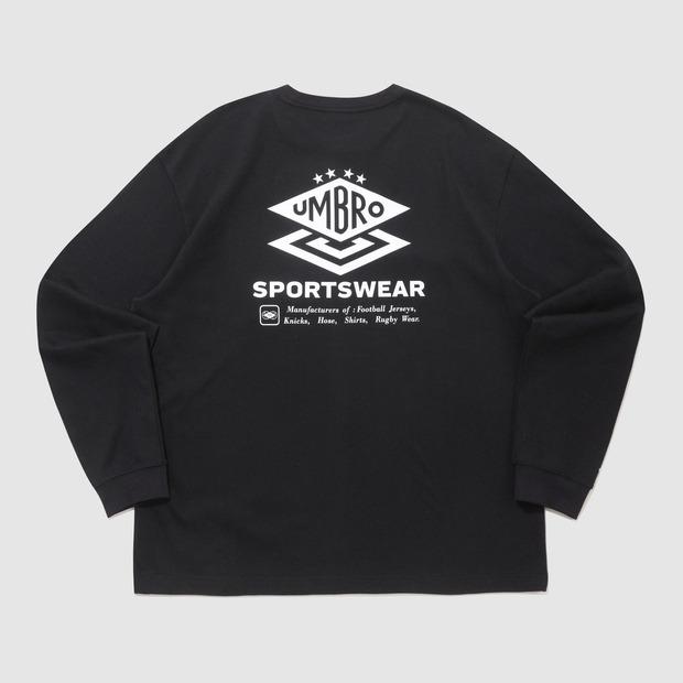 UMBRO Lettering Graphic Long Sleeve Tee Black (Uq311Crl92) (A Type)