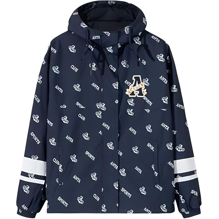 

Anta Куртка женская повседневная дышащая с капюшоном и молнией, с принтом букв по всей поверхности, 162518603-2 L