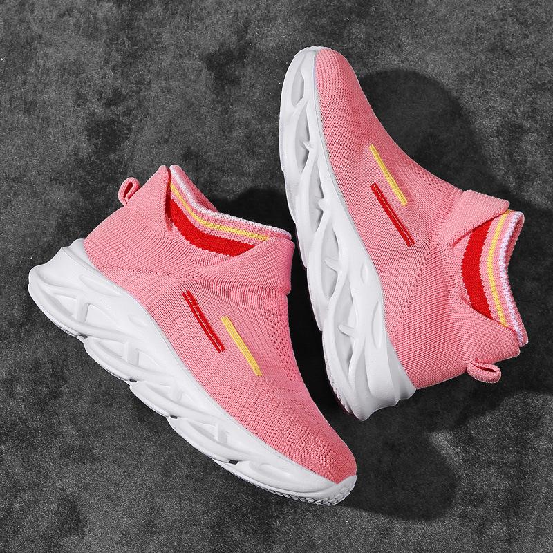 

Новые модные универсальные удобные детские кроссовки, нескользящие кроссовки с мягкой подошвой для мальчиков, дышащие простые повседневные кроссовки для девочек, теннис 26insole16.4cm розовый