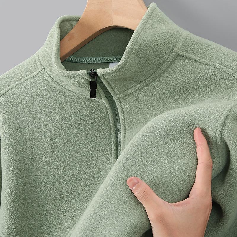 Men S Fleece Stand Collar Zip Up Sweatshirt Winter Warm Outerwear