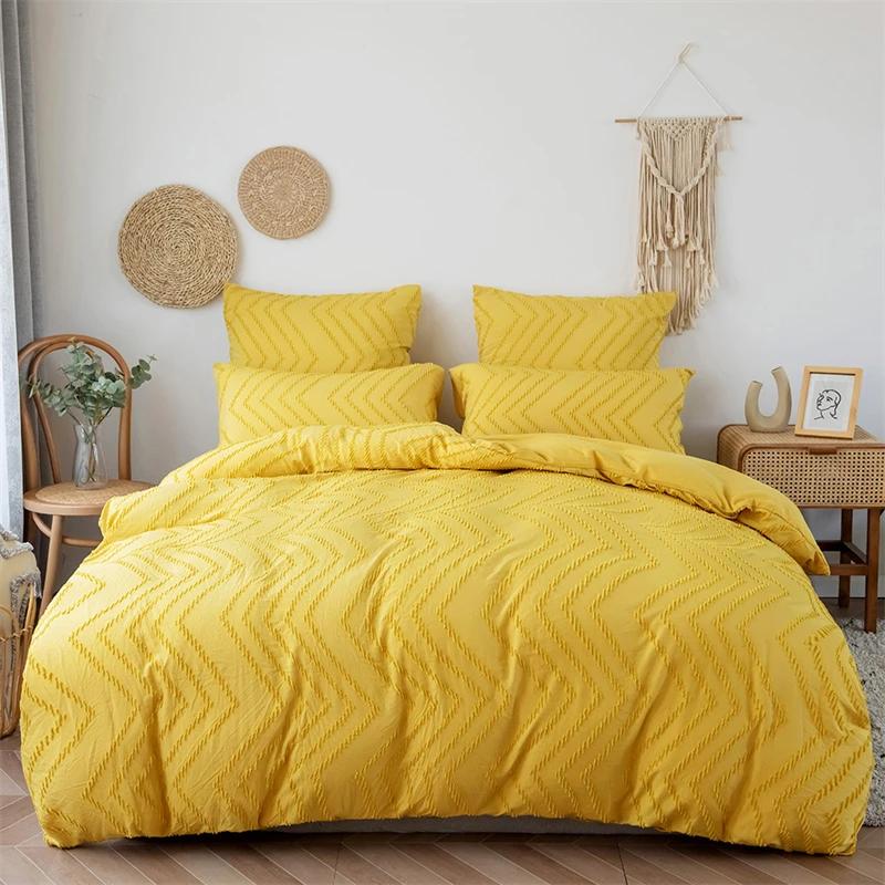 High-quality Ripple Cut Flowers Queen Duvet Cover Set Comfortable Wave Striped Bedding Set Single Double Bed Quilt Cover Sets