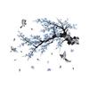 Ink Wash Peach Blossom Branch Bird Wall Sticker Removable Living Room Sofa Kids Room Background Decor
