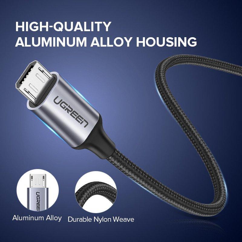Ugreen Usb To Micro Usb Cable Us290 Qc 3.0 2.4A 2M (Black)