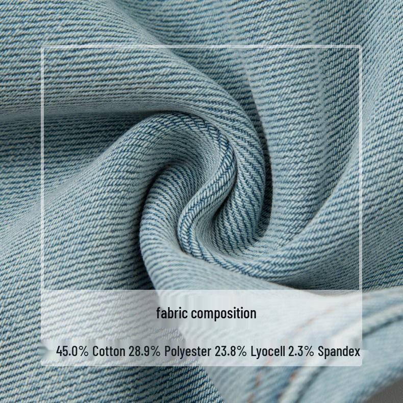 Women's European Blue Tencel High-Waisted Micro-Flare Jeans, Spring 2026, Low Stretch, Slim Fit, Versatile Pants.
