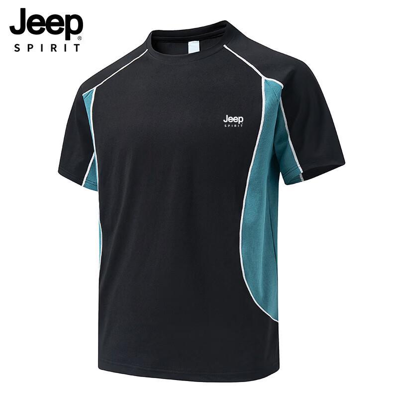 JEEP SPIRIT Men s Quick-Dry Color Block Short Sleeve T-Shirt L