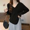 Irregular Base Shirt Spring and Autumn Shoulder Slimming Thin T-shirt Top
