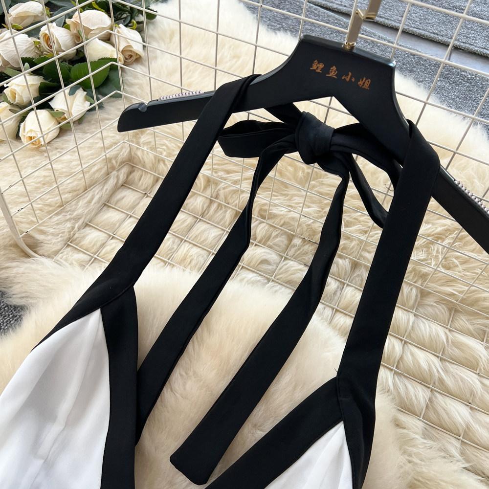 Rochie Maxi Lungă cu Bretele Subțiri pentru Plajă de Vară pentru Femei Sexy cu Decolteu în V și Spate Decoltat Rochie de Seară