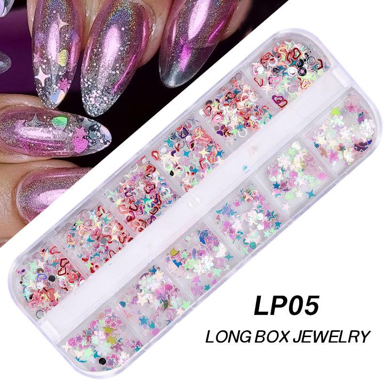 Nagelkunst Liebesherz Pailletten Symphonie Laser Glitzer Kleine Rote Herzen Nägel Ultradünner Pfirsichherz Patch Schmuck