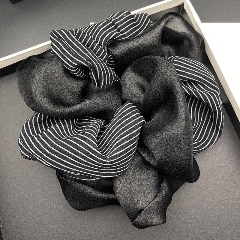 Korean Style Color Block Stripe Hair Tie - 2026 Fashion Accessory for Women