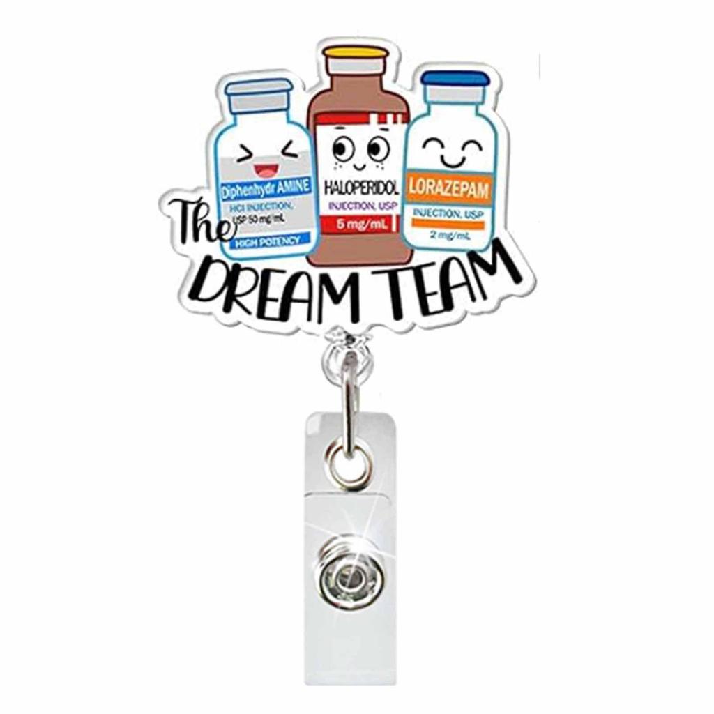 Set of 24 Glitter Acrylic Retractable Badge Holders for Work ID Cards