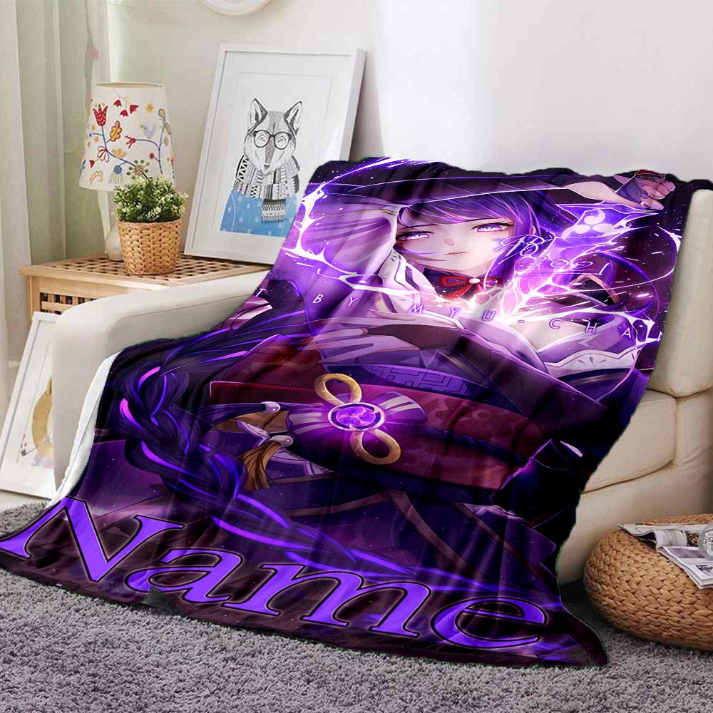 Customiz Name Personality Genshin Impact Balzebub Blanket Soft &Warm Sofa Office Bed Travel Lunch Break Blanket, Gift Suitable All Seasons
