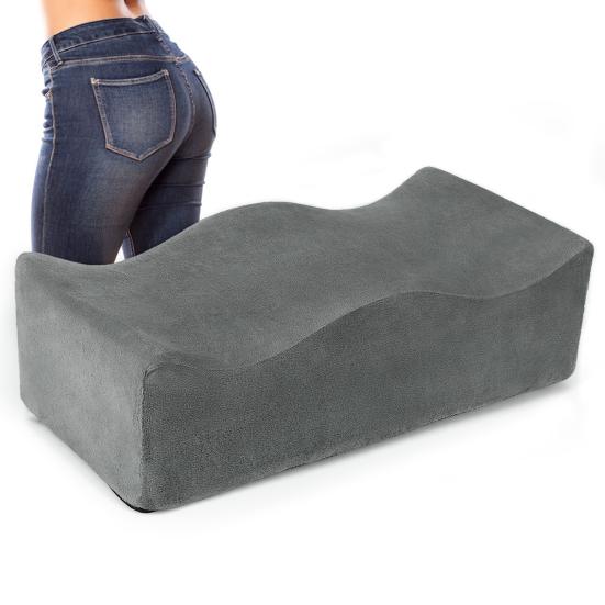 Memory Foam Seat Cushion Curvy Hip Cushion Relieves Tailbone Pressure Ergonomic Back Pain Relief Cushion for Office Chair Car Sciatica Relief