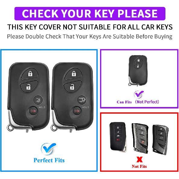 QBUC 2Pcs for Lexus GX460 RX350 Key Fob Cover, for Lexus IS250 IS350 GS450h ES350 CT200h LS460 LS600h LX570 RX450h Silicone Car Key Case Protector