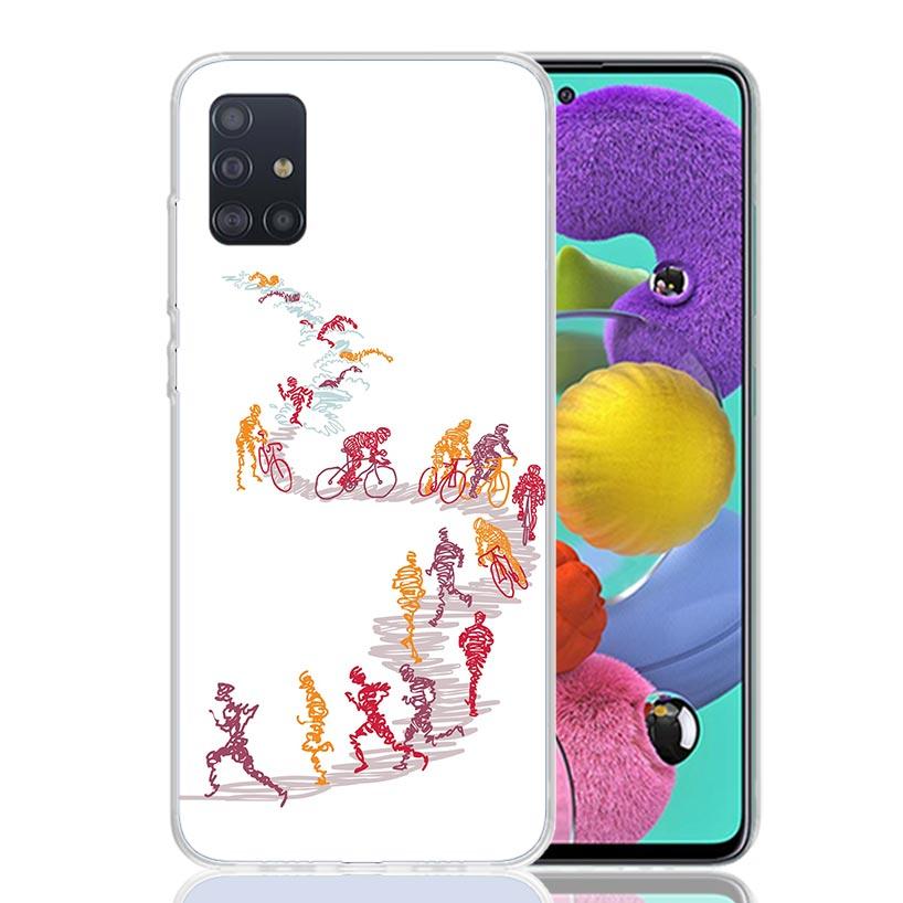 Triathlon Swim Bike Run Phone Case for Samsung Galaxy A52 A51 A50S A12 A22 A32 A72 A10S A30S A31 A71 Note 20 Ultra 10 Plus S10 G