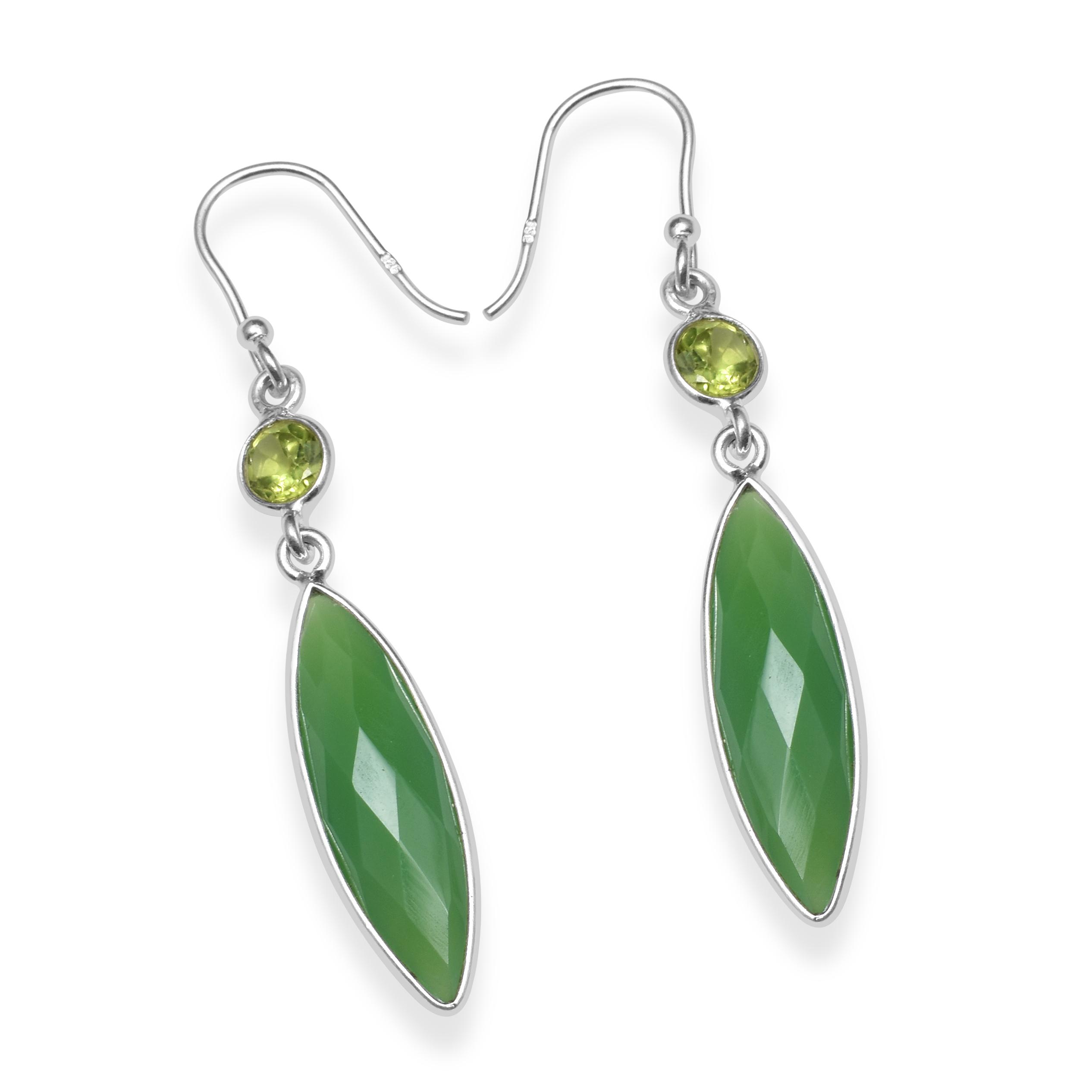 

Натуральный зеленый оникс с маленьким крошечным драгоценным камнем перидот, стерлинговое серебро 925 пробы, серьги ручной работы в форме маркизы с подвесками для женщин и девочек