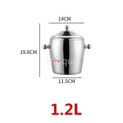

KTV bar utensils ice bucket Creative double layers stainless steel ice bucket European Champagne wine beer ice bucket