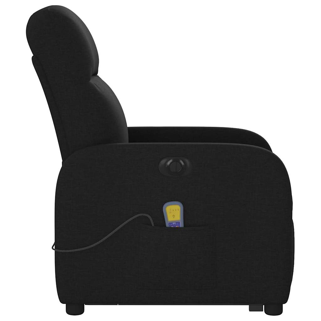 Electric Massage Recliner with Rising Function Black Fabric