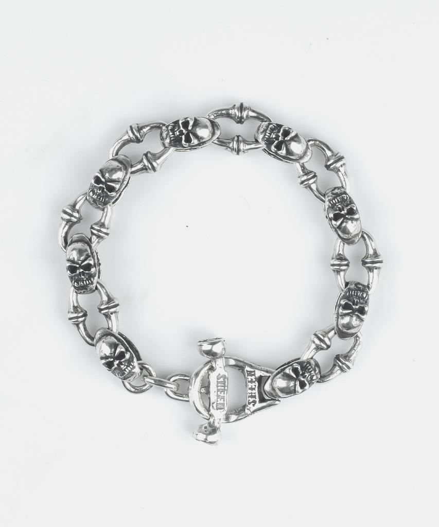 Sheen666 Skull Link Silver Bracelet