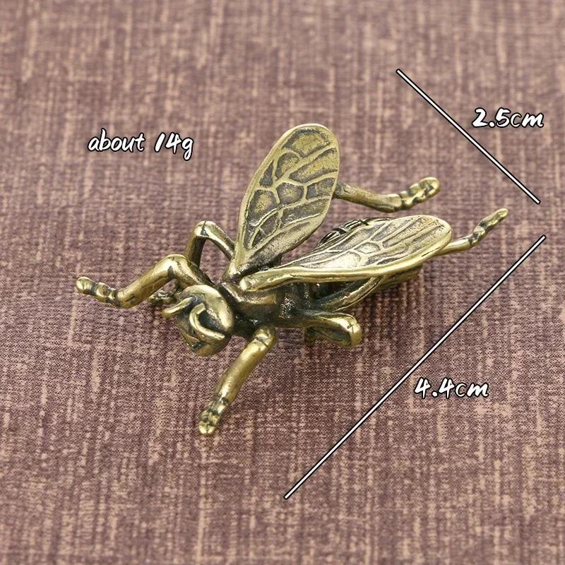 Figurine de albine insecte din alamă solidă, miniaturi, ceai pentru animale de companie, artizanat, colecție, ornamente mici pentru desktop, accesorii de decorare pentru casă