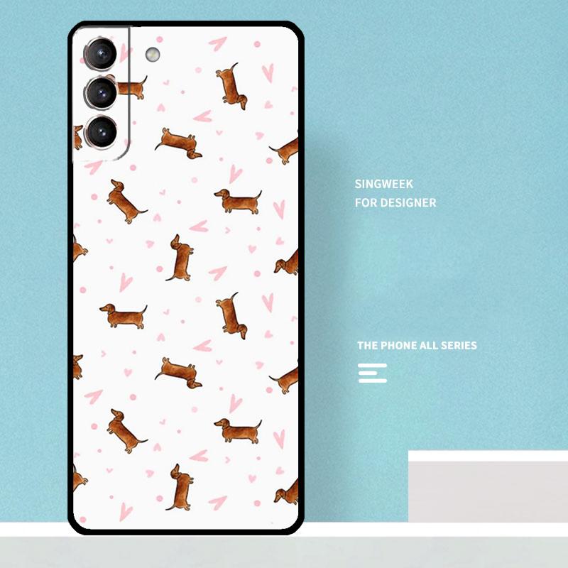 

Cartoon Dachshund Sausage Dog Case For Samsung Galaxy S25 Ultra S20 S21 S22 S23 S24 Ultra S9 S10 Plus S25 FE Phone Cover Galaxy S21