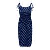 Womens Fashion Causal Dot Sleeveless High Waist V-Neck Dress