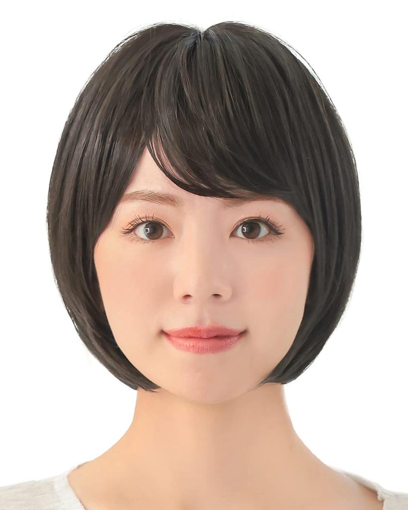 [AQUADOLL] Wig for Medical Use, Hat, Short, Bob, Pajama Wig, Full Wig, for Women, Natural Wig, Heat Resistant, with Bangs, for Chemotherapy,