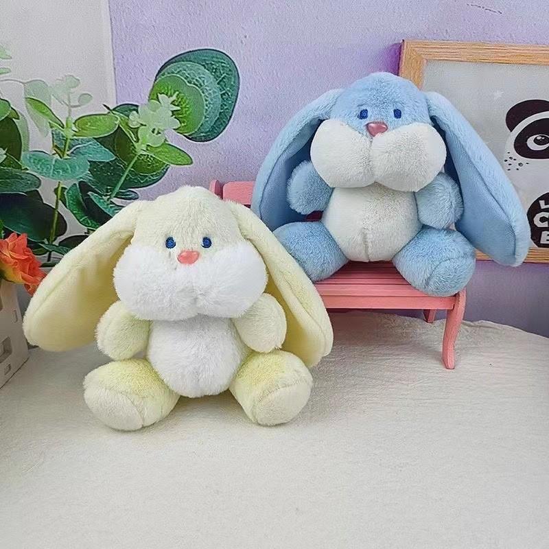 Adorable Plush Bunny Keychain Soft Cartoon Rabbit Bag Charm Doll With Pp Cotton Filling