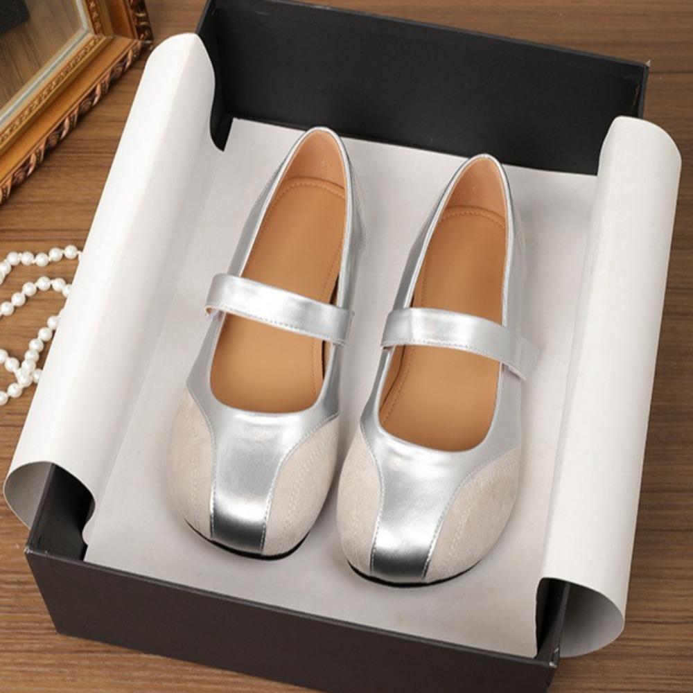 Fashion Flat Shoes Women's Widened Fattened Large Size Womens Shoe Mary Jane Shoe Women Retro Versatile Sports  Pumps Flat Ballet Shoes