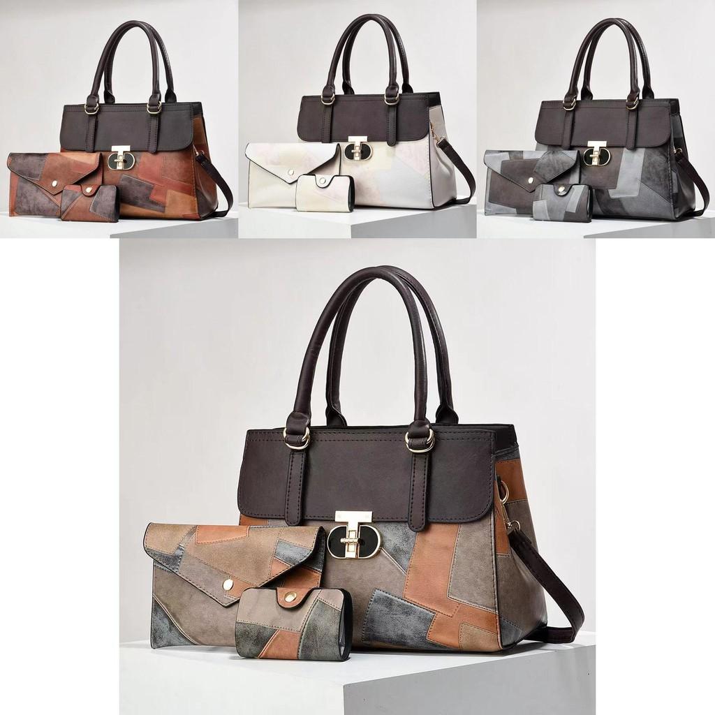 Trendy Color Block Stitching Mother And Child Crossbody Bag With Spacious Design