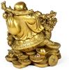FUSUIYA Hotei "Auf einer Drachenschildkröte reitend" Maitreya Buddha Figur, Feng Shui Amulett, Reichtums- und Wohlstands-Amulett, Kupfer
